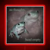 Retro Word Art Meme Sign Featuring an Empty Frog's Thoughts