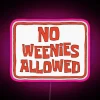 No Weenies Allowed" Vibrant Neon Sign with Color Changing RGB LEDs.