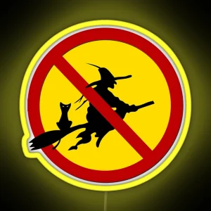 No Witches Allowed Funny Warning Sign RGB Neon Sign