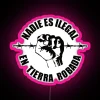 RGB Neon Sign with Anti-Immigrant Detention Protest Statement and Message