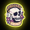 Colorful non-binary LED lighted skull wall decor for bedrooms offices