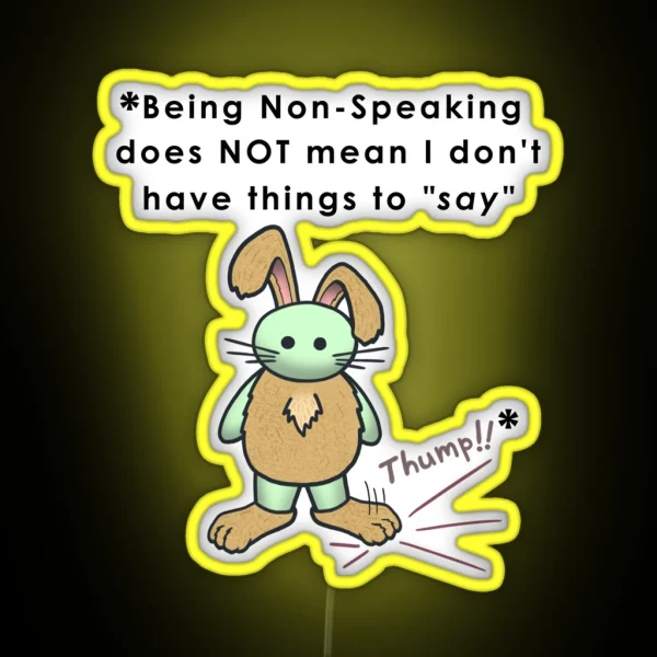 Non Speaking Rabbit RGB Neon Sign