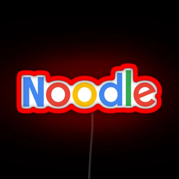 NOODLE SEARCH FUNNY LOGOS RGB Neon Sign