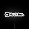 Elegant Nook Inc branding with vibrant black and colorful neon