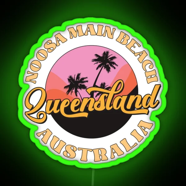 Noosa Main Beach Australia Vacation Souvenir RGB Neon Sign
