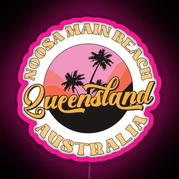 Noosa Main Beach Australia Vacation Souvenir RGB Neon Sign