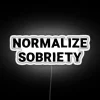 Neon Sobriety Sign with Color-Changing RGB LED Lighting Installation Decor