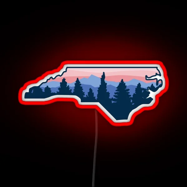 North Carolina Forrest Mountains RGB Neon Sign