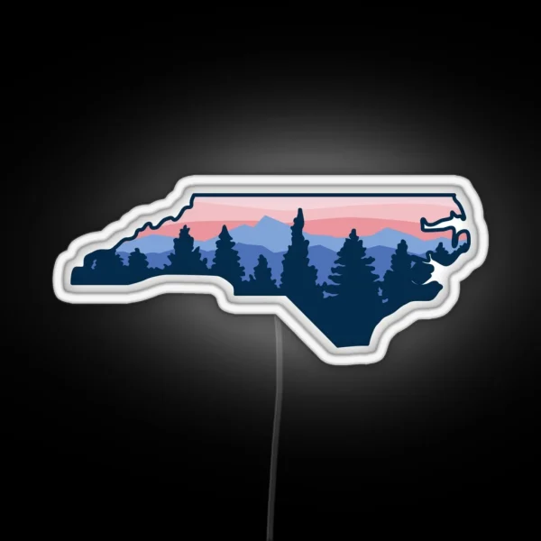 North Carolina Forrest Mountains RGB Neon Sign