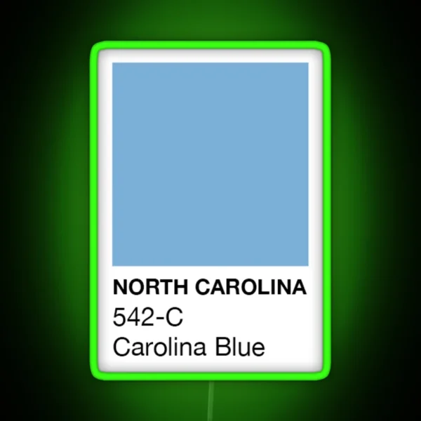 North Carolina Pantone Swatch RGB Neon Sign