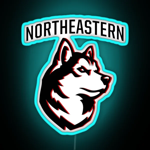 Northeastern Huskies Ice Hockey Football RGB Neon Sign