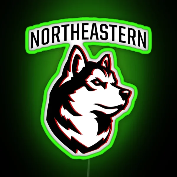 Northeastern Huskies Ice Hockey Football RGB Neon Sign
