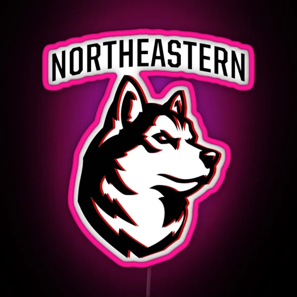 Northeastern Huskies Ice Hockey Football RGB Neon Sign