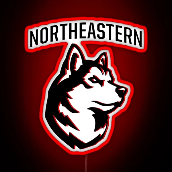 Northeastern Huskies Ice Hockey Football RGB Neon Sign