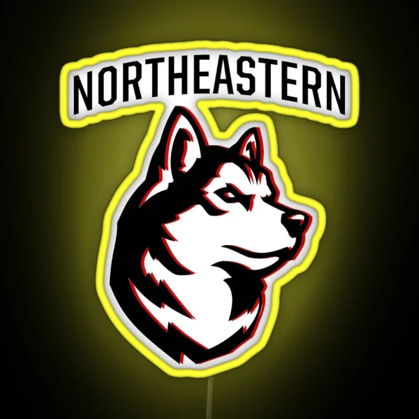 Northeastern Huskies Ice Hockey Football RGB Neon Sign