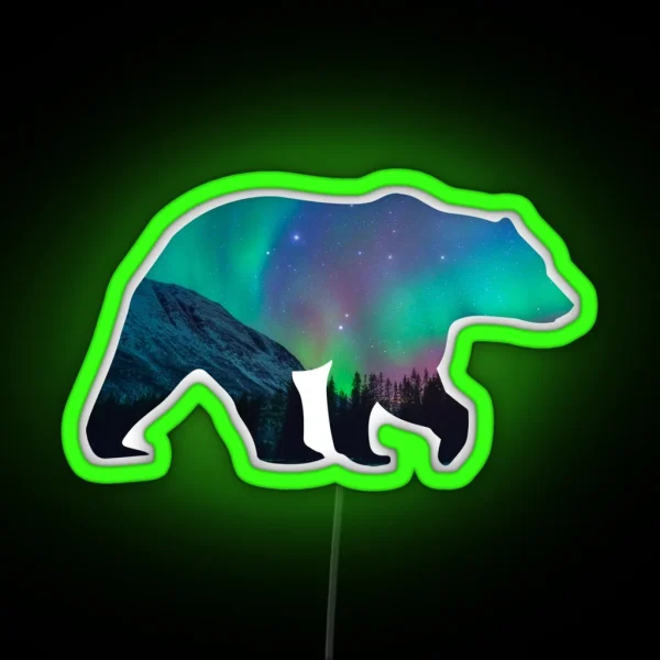 Northern Lights Bear RGB Neon Sign