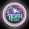 Northern Lights inspired RGB color changing electronic LED neon sign display.