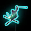 Northern Lights inspired vibrant RGB color changing skier neon wall decor