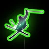 Add winter sports charm with northern skier neon wall art