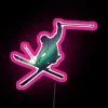 Northern Skier RGB Neon Sign with Color Changing Ambient Lighting Effects