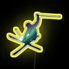 Vibrant Northern Skier RGB LED Neon Sign with Frosty Mountain Scene