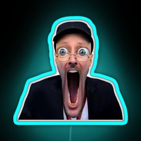 NOSTALGIA CRITIC WOJAK FUNNY MEME SOYLENT SOY RGB Neon Sign