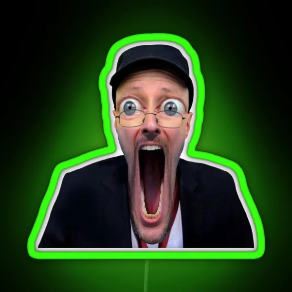 NOSTALGIA CRITIC WOJAK FUNNY MEME SOYLENT SOY RGB Neon Sign