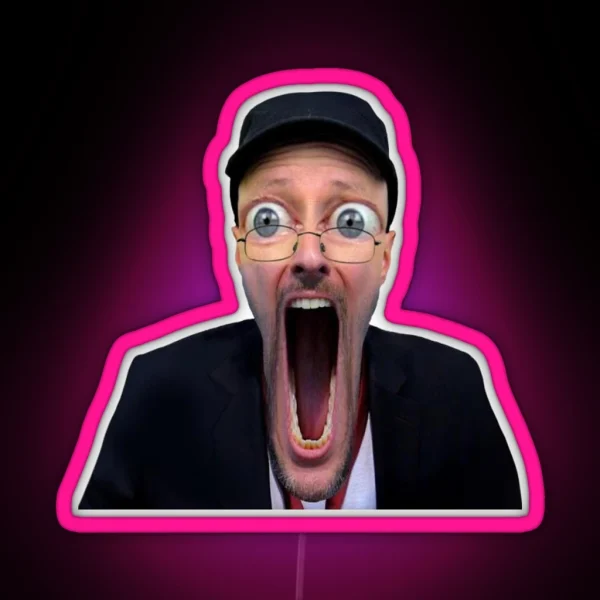 NOSTALGIA CRITIC WOJAK FUNNY MEME SOYLENT SOY RGB Neon Sign