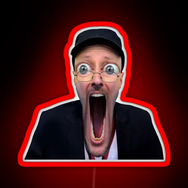 NOSTALGIA CRITIC WOJAK FUNNY MEME SOYLENT SOY RGB Neon Sign