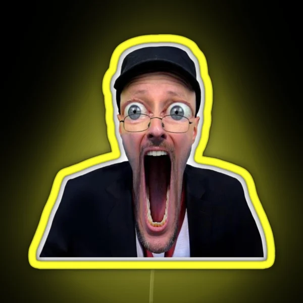 NOSTALGIA CRITIC WOJAK FUNNY MEME SOYLENT SOY RGB Neon Sign
