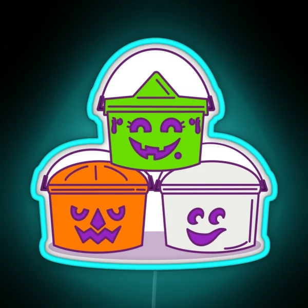 Nostalgic Halloween Buckets RGB Neon Sign