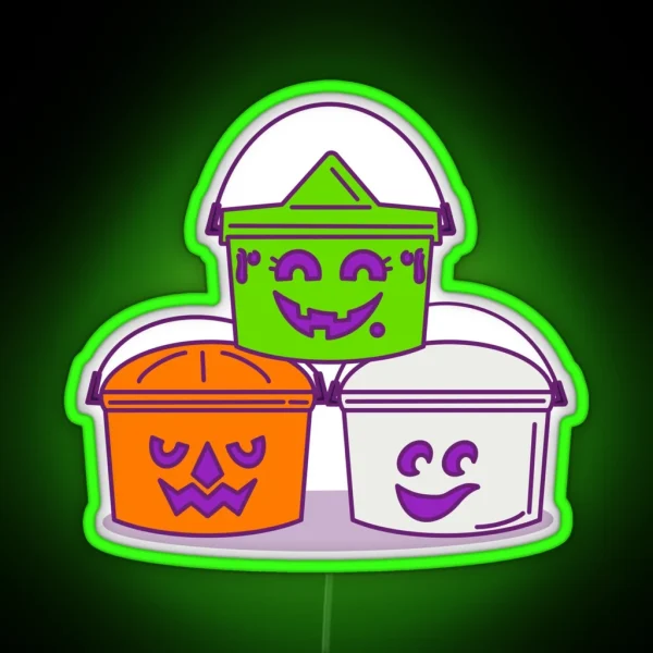 Nostalgic Halloween Buckets RGB Neon Sign