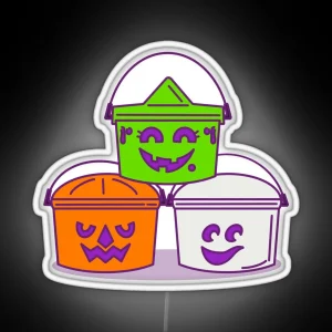 Nostalgic Halloween Buckets RGB Neon Sign