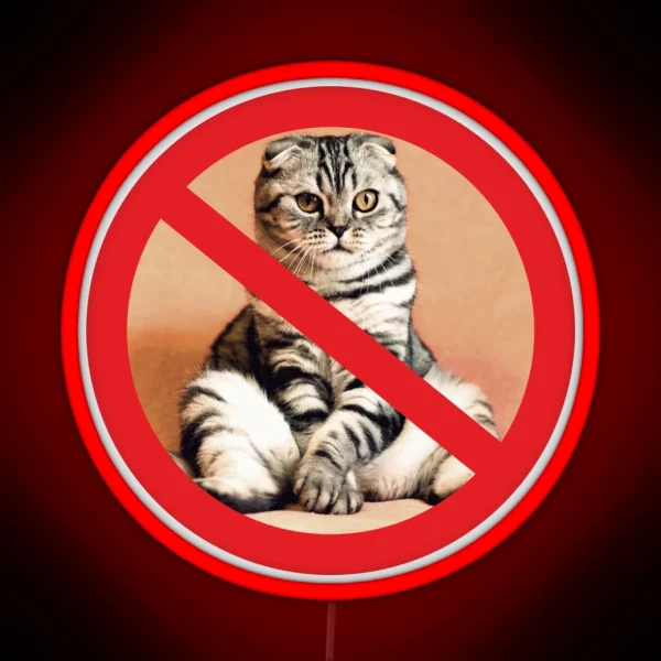 Not Allowed For Cats Sign RGB Neon Sign