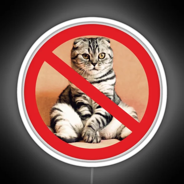 Not Allowed For Cats Sign RGB Neon Sign