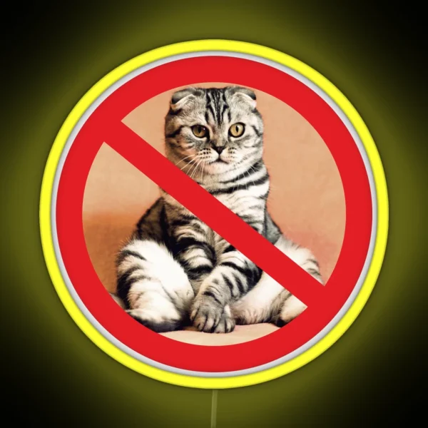 Not Allowed For Cats Sign RGB Neon Sign