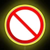 Customizable Not Allowed Sign with RGB Color Changing Neon Display