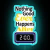 Eye-catching neon warning sign with colorful RGB LED lighting display