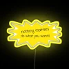 Distressed thoughts on a bright future in bold neon letters