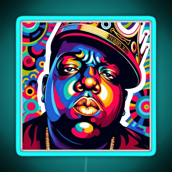 NOTORIOUS BIG POP ART RGB Neon Sign