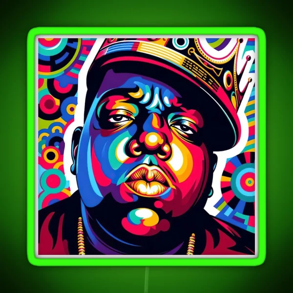 NOTORIOUS BIG POP ART RGB Neon Sign