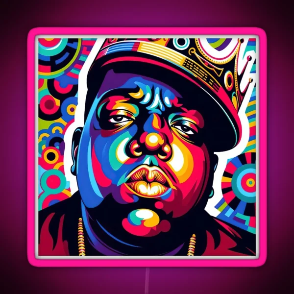 NOTORIOUS BIG POP ART RGB Neon Sign