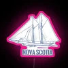 RGB Nova Scotia Schooner LED neon sign with nostalgic nautical charm.