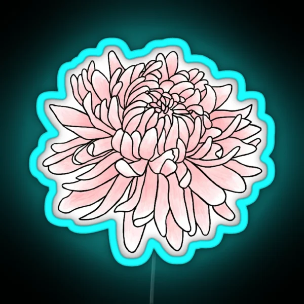 November Birth Month Flower Chrysanthemum Color RGB Neon Sign