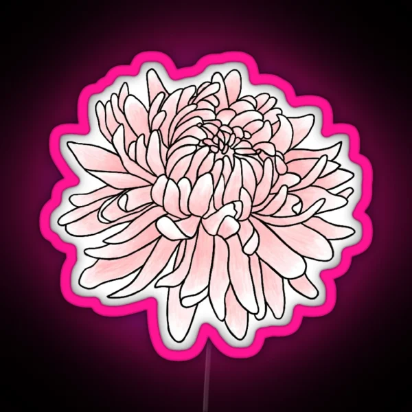 November Birth Month Flower Chrysanthemum Color RGB Neon Sign