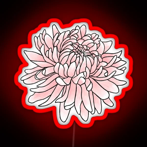 November Birth Month Flower Chrysanthemum Color RGB Neon Sign