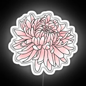 November Birth Month Flower Chrysanthemum Color RGB Neon Sign