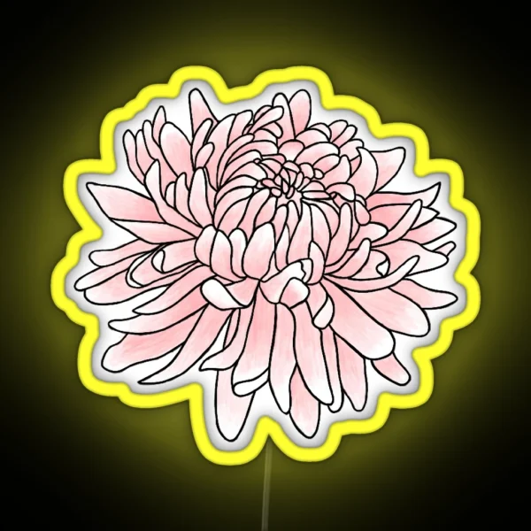 November Birth Month Flower Chrysanthemum Color RGB Neon Sign