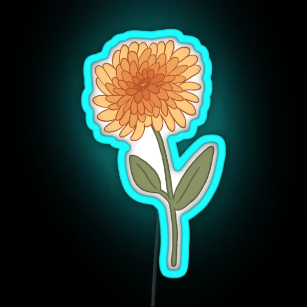 November Chrysanthemum RGB Neon Sign