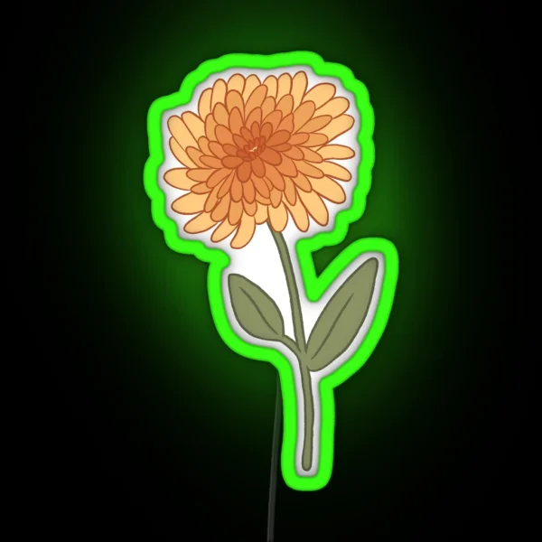November Chrysanthemum RGB Neon Sign
